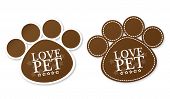 image of health  - Paw print stickers with text love pet and stars - JPG 