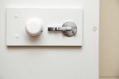 foto of latch  - lock latch on bathroom or toilet white door - JPG 