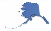 picture of map  - 3d rendered map of Alaska  - JPG 