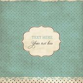 image of art  - Vintage polka dot card with lace - JPG 