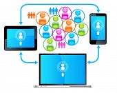 stock photo of computer  - laptop phone tablet  Connection - JPG 