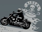 stock photo of merge  - Editable vector illustration with rider - JPG 