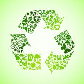 pic of earth  - Green vector recycle icon - JPG 