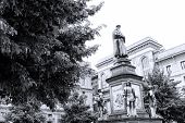 stock photo of da-vinci  - Leonardo da Vinci monument in Milan Italy - JPG 