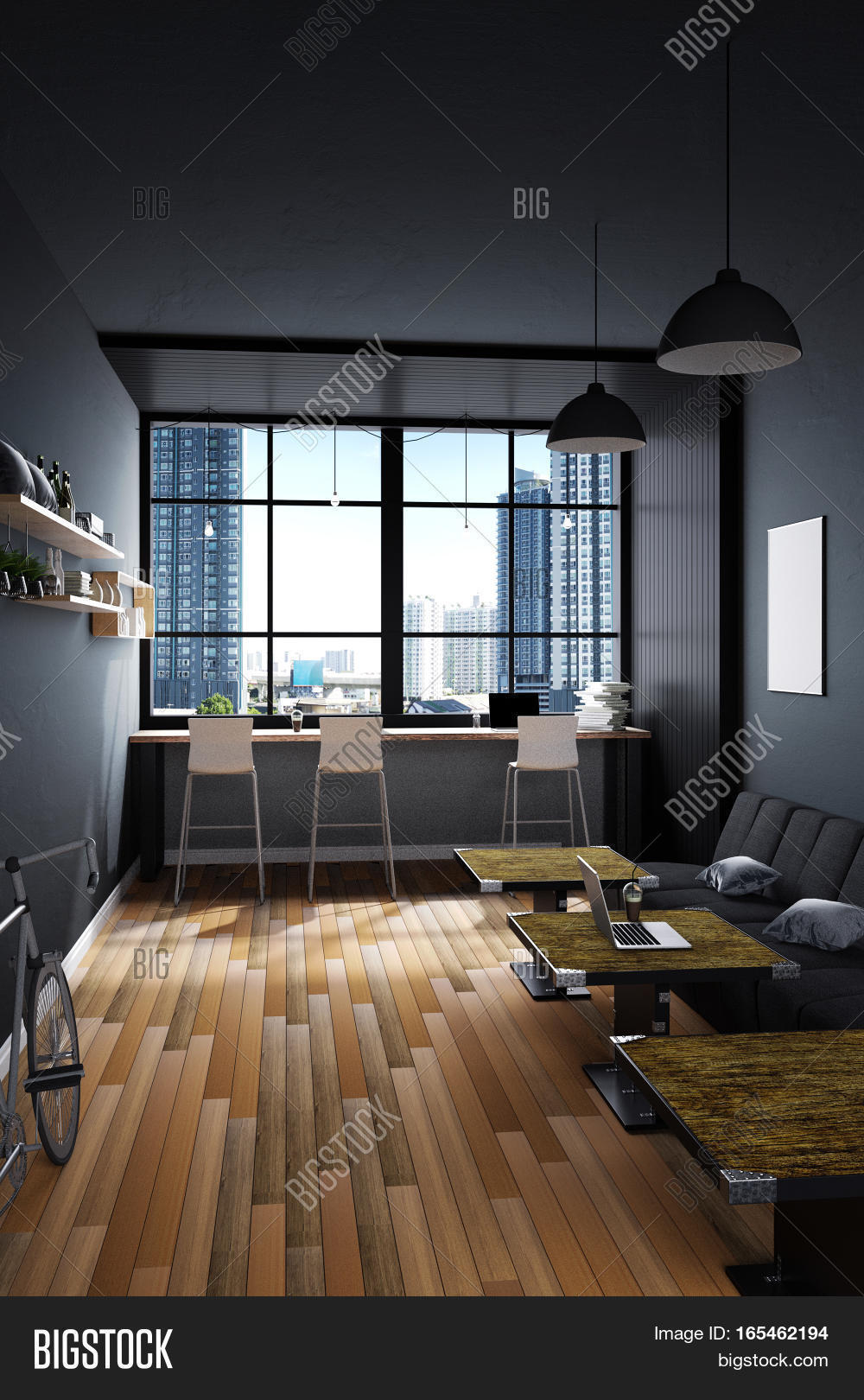 3d rendering : illustration of coffee cafe decoration interior or 3d rendering : illustration of coffee cafe decoration interior or