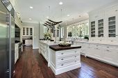 stock photo of interior  - Kitchen in luxury home with white cabinetry - JPG 