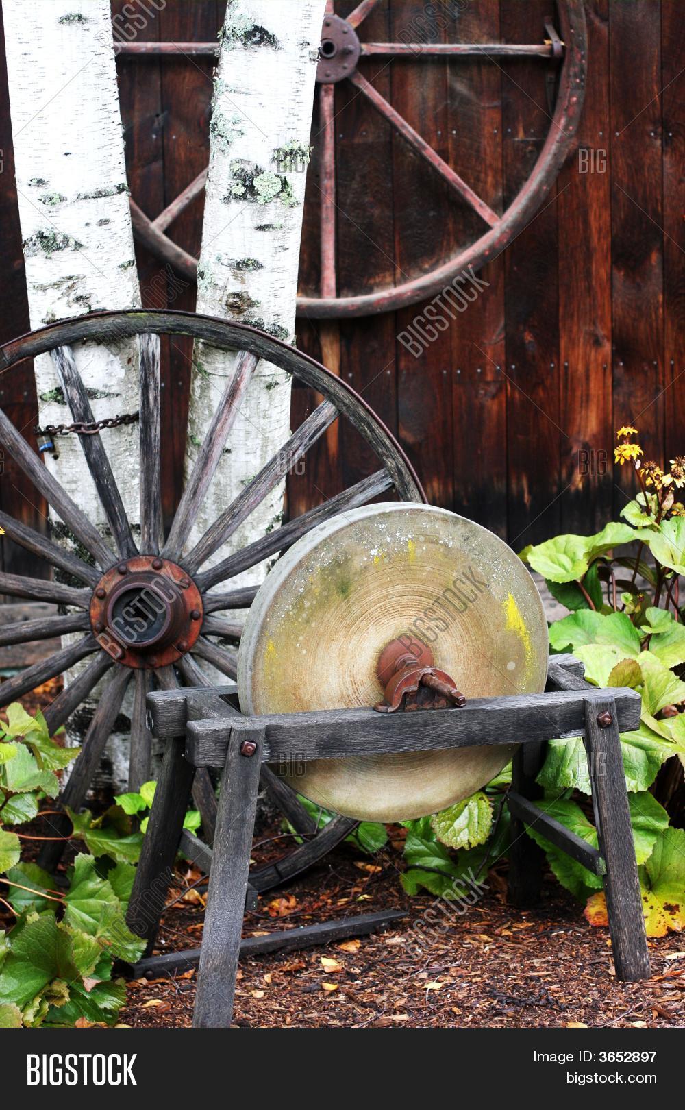 Antique Grinding Wheel Image & Photo Bigstock