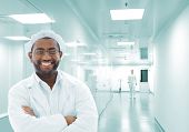 image of science  - African american man at scientific laboratory - JPG 