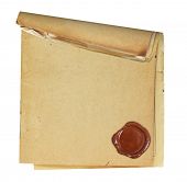 foto of credence  - Blank paper with wax seal stamp - JPG 