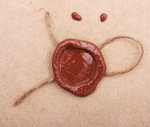 stock photo of credence  - Blank paper with wax seal stamp - JPG 