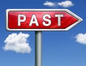 image of past  - the past road sign leading back into history red road sign arrow - JPG 