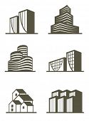 stock photo of buildings  - An illustration of real estate building icons - JPG 
