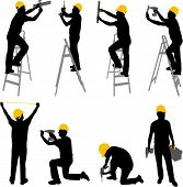 pic of construction worker  - construction workers silhouettes  - JPG 
