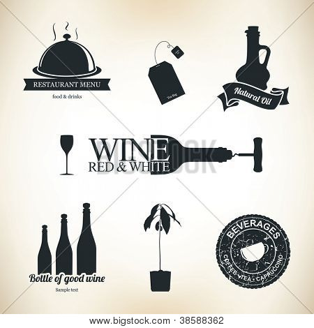 Picture or Photo of Label set for restaurant and cafe