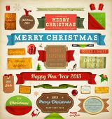 image of holidays  - Set of vector Christmas ribbons - JPG 