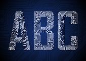 stock photo of byte  - Set of Circuit board style letters - JPG 