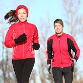 stock photo of fitness  - Healthy lifestyle winter running - JPG 