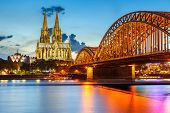 foto of outdoor  - View on Cologne Cathedral and Hohenzollern Bridge - JPG 