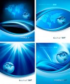 stock photo of business concept  - Set of business elegant abstract backgrounds with globe - JPG 