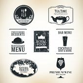 stock photo of food  - Label set for restaurant and cafe - JPG 