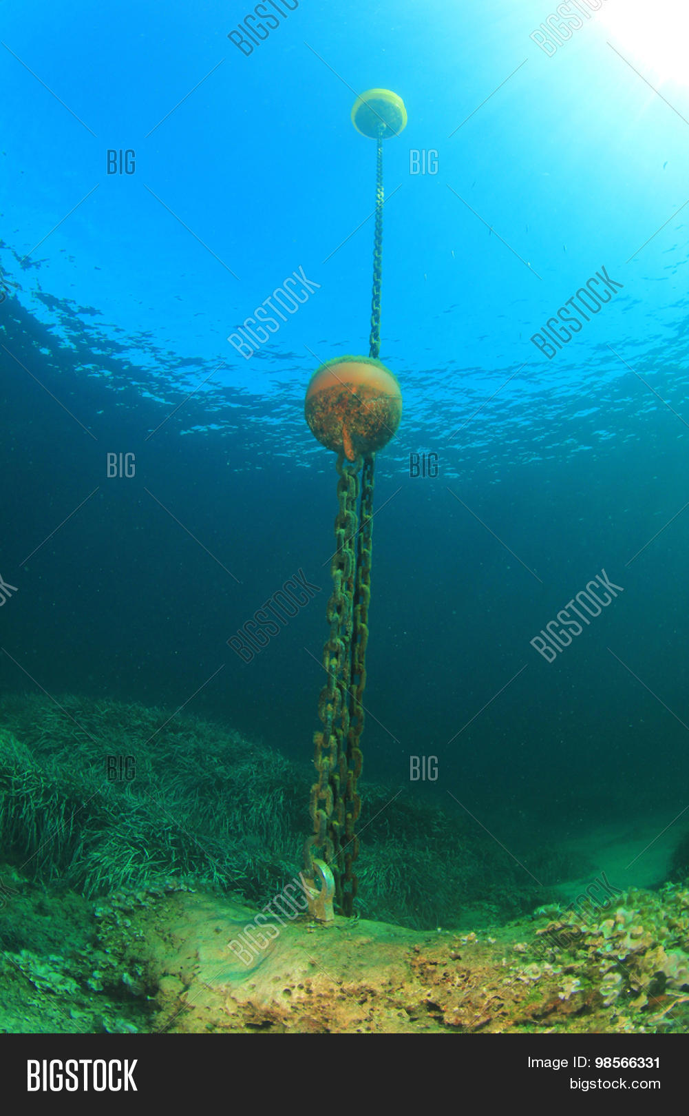 Underwater Buoy Marker Chain Boats Image & Photo Bigstock