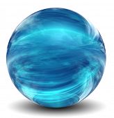 foto of blue sky  - High resolution 3D blue glass sphere with shadow isolated on white - JPG 