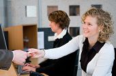 image of receptionist  - Reception or front desk in an officebuilding - JPG 