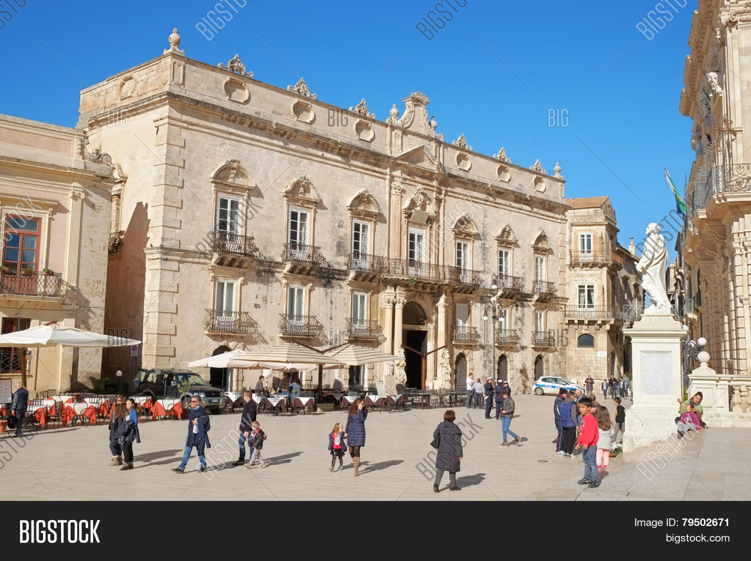 siracusa, italy - jenuary 03, 2015: baroque architecture of palace siracusa, italy - jenuary 03, 2015: baroque architecture of palace