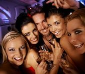 stock photo of laughing  - Young attractive people having party fun - JPG 