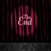 foto of stage  - Theatre Curtain Close Or Stage Curtain Call In A Depiction Of A Movie Ending Screen At A Vintage Cinema - JPG 