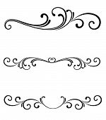 foto of outline  - Vector scroll page ornaments for page dividers or line rules or logo flourishes - JPG 