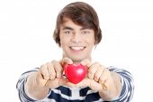 picture of bloodpressure  - Young man with heart - JPG 