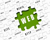 stock photo of puzzle  - pieces of puzzle with Internet words on it - JPG 