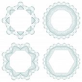 foto of money  - Set of vector guilloche element for certificate - JPG 