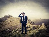 picture of businessmen  - young businessman looking landscape - JPG 