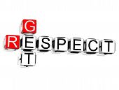 image of respect  - 3D Get Respect Crossword on white background - JPG 