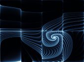 pic of science  - Composition of fractal grid with curves on the subject of science education and technology - JPG 