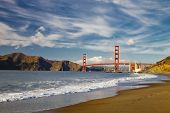 image of bridge  - The Golden Gate Bridge in San Francisco bay - JPG 