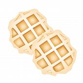 stock photo of food  - Sweet Food and Dessert Food Freshly Homemade Baked Waffles - JPG 