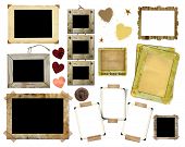 stock photo of  photo  - A set of vintage photo frames on a white background - JPG 