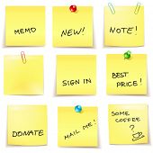 image of yellow  - vector yellow sticky papers set 2 - JPG 