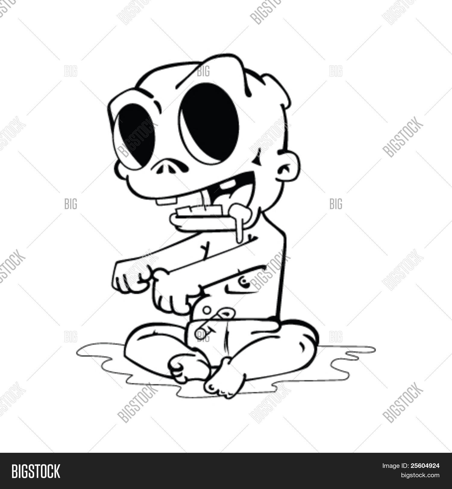 Cartoon Drawing Zombie Baby Vector & Photo Bigstock