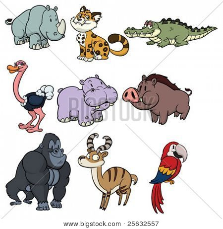 Vectores y fotos en stock de Nueve animales de dibujos animados de ... Vectores y fotos en stock de Nueve animales de dibujos animados de ...