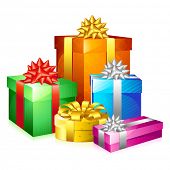 picture of warp  - illustration of colorful gift box on white background - JPG 