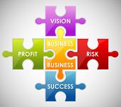 picture of puzzle  - illustration of piece of jigsaw puzzle showing business content - JPG 