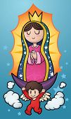 stock photo of religion  - Cartoon illustration of the Virgin of Guadalupe - JPG 