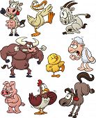 foto of animals  - Nine funny cartoon farm animals - JPG 