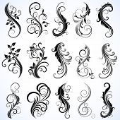 stock photo of element  - Set of floral elements for design - JPG 