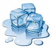 image of cube  - Stylized ice cubes on white background - JPG 
