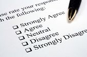 stock photo of survey  - This is a close up image of the responses to a survey - JPG 